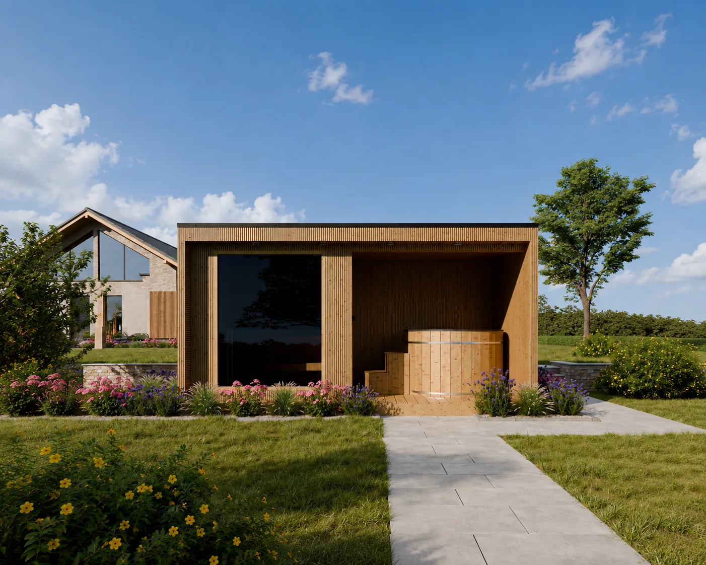 500 × 240 cm-es Wellax wellness pavilon